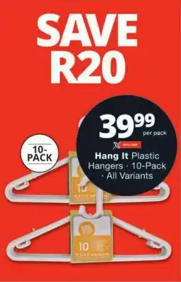 Checkers Hang It Plastic Hangers offer