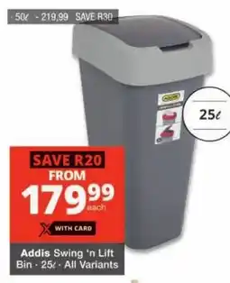 Checkers Addis Swing 'n Lift Bin offer