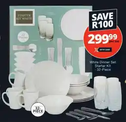 Checkers White Dinner Set Starter Kit offer