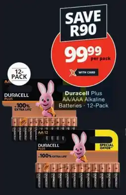 Checkers Duracell Plus AA/AAA Alkaline Batteries offer