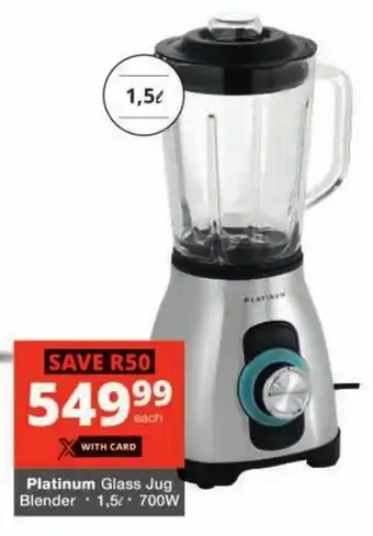 Checkers Platinum Glass Jug Blender offer