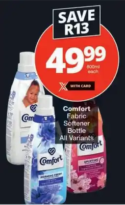 Checkers Comfort Fabric Softener Bottle All Variants offer