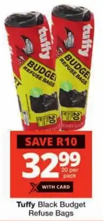 Checkers Tuffy Black Budget Refuse Bags offer