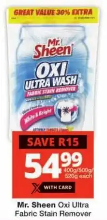 Checkers Mr. Sheen Oxi Ultra Fabric Stain Remover offer