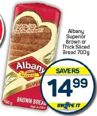 Pick n Pay Hypermarket Albany Superior Brown or Thick Sliced Bread offer