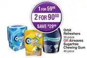 Dis-Chem Orbit Refreshers 30 Piece Or Airwaves Sugarfree Chewing Gum 46 Piece-For 1 offer