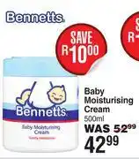 Dis-Chem Bennetts Baby Moisturising Cream-500ml offer