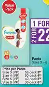 Dis-Chem Pampers Pants Value Pack Sizes 3-6-For 1 Per Pack offer