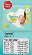 Dis-Chem Pampers Nappies Value Pack Sizes 1-6-For 1 Per Pack offer