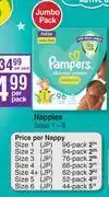 Dis-Chem Pampers Nappies Jumbo Pack Sizes 1-6-For 1 Per Pack offer