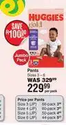 Dis-Chem Huggies Gold Pants Jumbo Pack Sizes 3-6-Per Pack offer