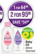 Dis-Chem Johnson's Baby Oil Assorted-200ml offer