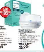 Dis-Chem Philips Avent Steam Steriliser Microwave Express offer