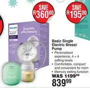 Dis-Chem Philips Avent Basic Single Electric Breast Pump offer