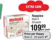 Dis-Chem Huggies Extra Care Nappies Size 0 25 Pack-Per Pack offer