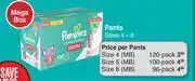 Dis-Chem Pampers Pants Mega Box Sizes 4-6-Each offer