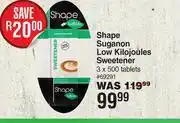 Dis-Chem Shape Suganon Low Kilojoules Sweetener-3 x 500 Tablets offer