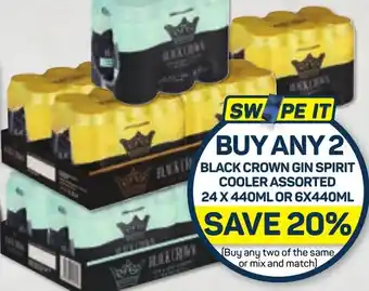 Pick n Pay Black crown gin spirit cooler assorted offer