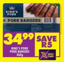 Shoprite King's pork pork bangers offer