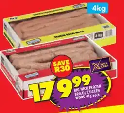 Shoprite Big nick frozen braai/chicken wors offer