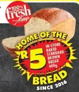 Shoprite In-store baked standard brown bread offer