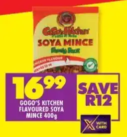 Shoprite Gogo's kitchen flavoured soya mince offer