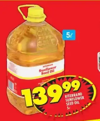 Shoprite Ritebrand sunflower seed oil offer