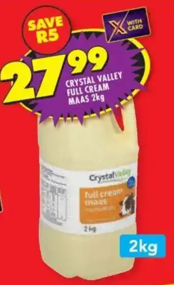 Shoprite Crystal valley full cream maas offer