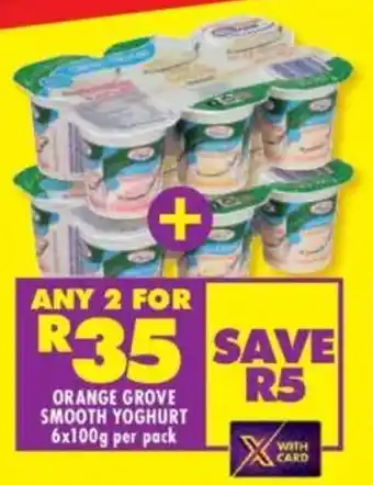 Shoprite Orange grove smooth yoghurt offer