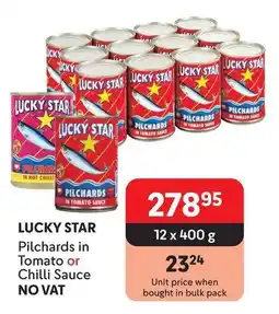 Makro LUCKY STAR Pilchards in Tomato or Chilli Sauce offer