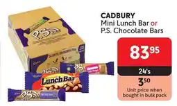 Makro CADBURY Mini Lunch Bar or P.S. Chocolate Bars offer