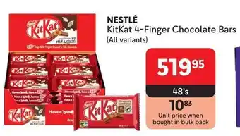 Makro NESTLÉ KitKat 4-Finger Chocolate Bars offer