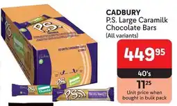 Makro CADBURY P.S. Large Caramilk Chocolate Bars offer