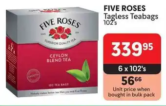 Makro FIVE ROSES Tagless Teabags offer