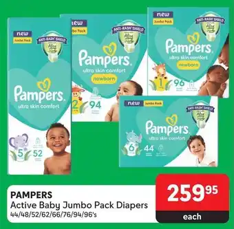 Makro PAMPERS Active Baby Jumbo Pack Diapers offer