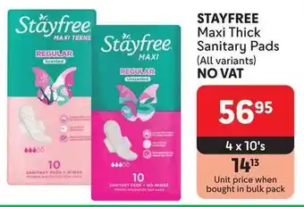 Makro STAYFREE Maxi Thick Sanitary Pads offer