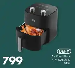 Save DEFY Air Fryer Black DAF2347 MBG offer