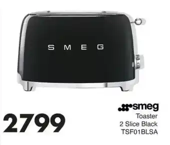 Save Smeg Toaster 2 Slice Black TSF01BLSA offer