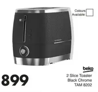 Save Beko 2 Slice Toaster Black Chrome TAM 8202 offer