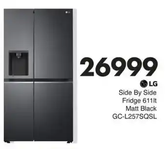 Save LG Side By Side Fridge Matt Black GC-L257SQSL offer