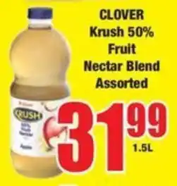 Boxer CLOVER Krush 50% Fruit Nectar Blend Assorted offer