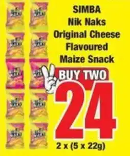 Boxer SIMBA Nik Naks Original Cheese Flavoured Maize Snack offer