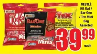 Boxer NESTLÉ Kit Kat/ Bar One/Tex Mini Bag Assorted offer