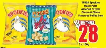 Boxer TRUDA Spookies Maize Puffs Assorted/ Flyers Cheese & Chives Flavoured Puffed Corn offer