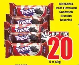 Boxer BRITANNIA Treat Flavoured Sandwich Biscuits Assorted offer