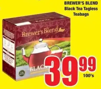 Boxer BREWER'S BLEND Black Tea Tagless Teabags offer