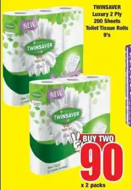 Boxer TWINSAVER Luxury 2 Ply 200 Sheets Toilet Tissue Rolls offer