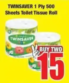 Boxer TWINSAVER 1 Ply 500 Sheets Toilet Tissue Roll offer