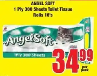 Boxer ANGEL SOFT 1 Ply 300 Sheets Toilet Tissue Rolls offer