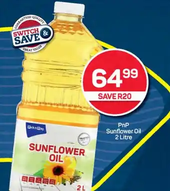 Pick n Pay Hypermarket PnP Sunflower Oil offer